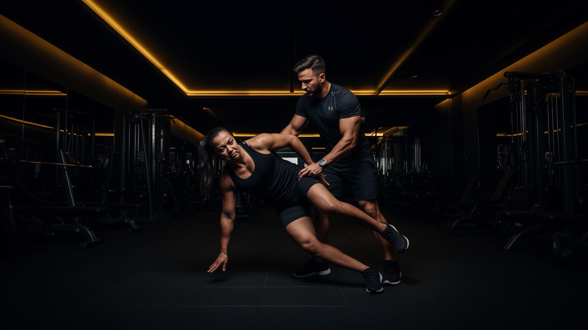 MG Kinetics trainer guiding a client through movement